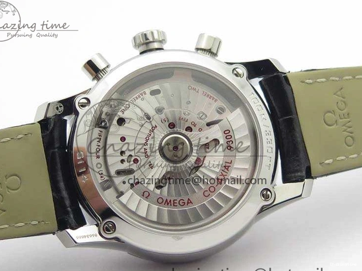 0812 De Ville Chronograph SS OMF 1:1 Best Edition Black Dial On Black Leather Strap A Fashionable 8109